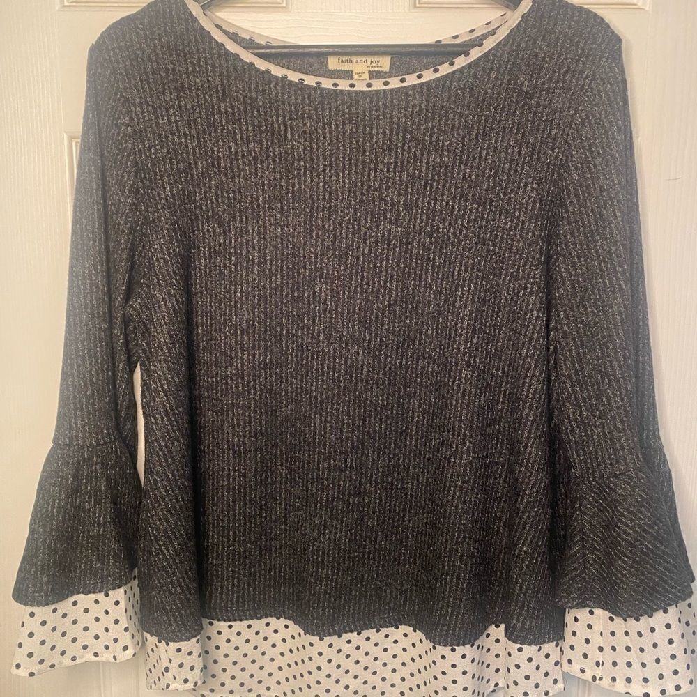 Faith and Joy Faux Top Double Layered 3/4 Length Sleeves